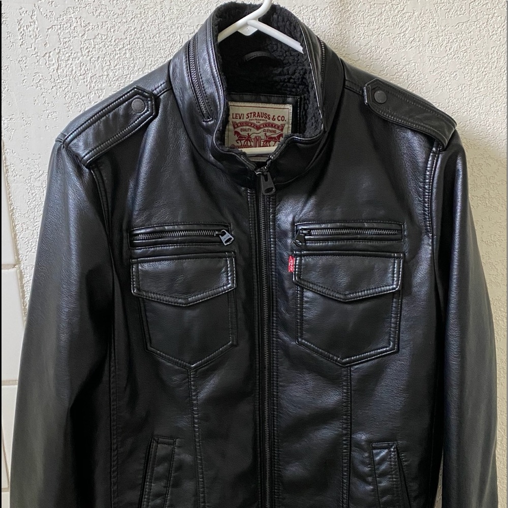 Levi's Men’s Faux Leather Aviator Bomber Jacket